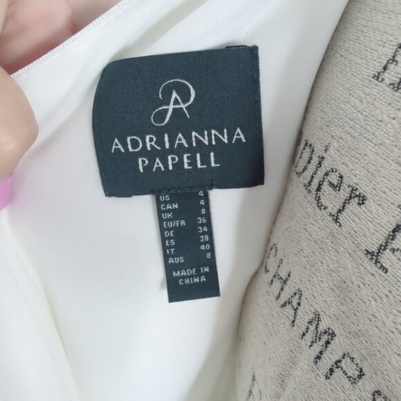 Adrianna Papell Jumpsuit White Asymmetrical One Shoulder NWT - Picture 13 of 16